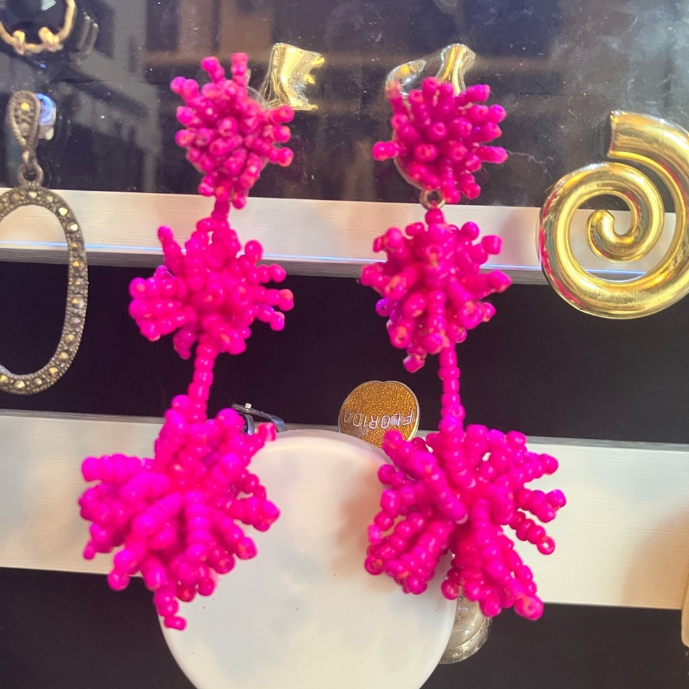 Sugar Fix by Baublebar Hot Pink Beaded Dangle Earrings